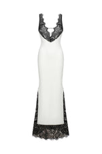Load image into Gallery viewer, Gunnhild Lace Deep V Maxi Dress