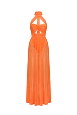 Load image into Gallery viewer, Rivka Halterneck Twist Mesh Maxi Dress