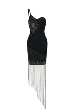 Load image into Gallery viewer, Garina One Shoulder Sleeveless Strapless Diamond Bandage Midi Dress