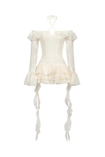 Load image into Gallery viewer, Wenie Off-the-Shoulder Long Sleeve Flounce Mini Dress