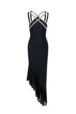Load image into Gallery viewer, Nialla Sleeveless Diamond Flounce Bandage Maxi Dress