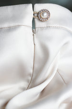 Load image into Gallery viewer, Regalia Pearl Ensemble – Cream Satin Set with Pearls & Lace