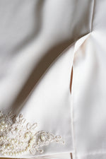 Load image into Gallery viewer, Regalia Pearl Ensemble – Cream Satin Set with Pearls & Lace