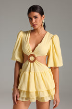 Load image into Gallery viewer, Wenda Cut Out Ruffle Dress