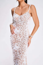 Load image into Gallery viewer, Wenda Feather Sequin Maxi Dress