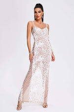 Load image into Gallery viewer, Wenda Feather Sequin Maxi Dress