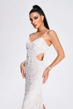 Load image into Gallery viewer, Teresa Pearl Sequin Midi Dress