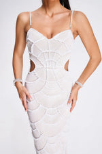 Load image into Gallery viewer, Teresa Pearl Sequin Midi Dress
