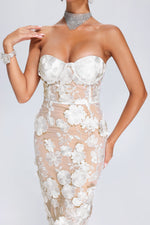 Load image into Gallery viewer, Oval Lace Tube Midi Dress