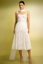 Load image into Gallery viewer, Junya Lace Corset Sleeveless Midi Dress