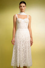 Load image into Gallery viewer, Junya Lace Corset Sleeveless Midi Dress