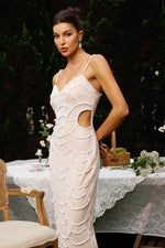 Load image into Gallery viewer, Teresa Pearl Sequin Midi Dress