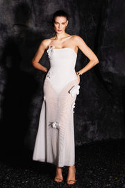 Kosala Flrs Strapless High Slit Maxi Dress