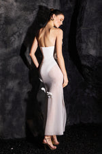 Load image into Gallery viewer, Kosala Flrs Strapless High Slit Maxi Dress