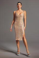 Load image into Gallery viewer, Riza Sleeveless Diamond Midi Dress