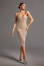 Load image into Gallery viewer, Riza Sleeveless Diamond Midi Dress