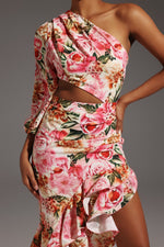 Load image into Gallery viewer, Emmeline One Shoulder Hollow Out Slit Maxi Dress