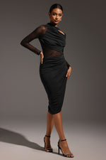 Load image into Gallery viewer, Piala Long Sleeve Hollow Out Midi Dress