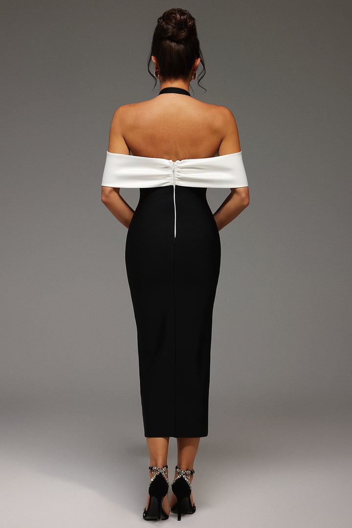 Solvia Halter Sleeveless Slit Bandage Maxi Dress