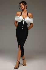 Load image into Gallery viewer, Solvia Halter Sleeveless Slit Bandage Maxi Dress