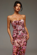 Load image into Gallery viewer, Lilya Off-the-Shoulder Embroidery Sequin Maxi Dress
