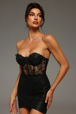 Load image into Gallery viewer, Heloise Strapless Sleeveless Lace Flrs Corset