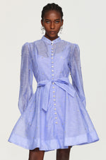 Load image into Gallery viewer, Farrah Long Sleeves Diamond Button Shirt Mini Dress