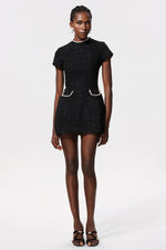 Load image into Gallery viewer, Quincy Short Sleeve Diamond Mini Dress