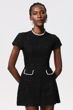 Load image into Gallery viewer, Quincy Short Sleeve Diamond Mini Dress