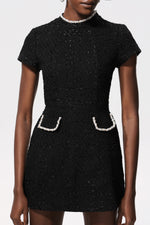 Load image into Gallery viewer, Quincy Short Sleeve Diamond Mini Dress