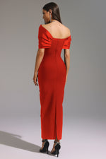Load image into Gallery viewer, Palez Sleeveless One Shoulder Diamond Bow Bandage Maxi Dress