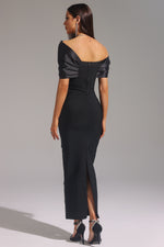 Load image into Gallery viewer, Palez Sleeveless One Shoulder Diamond Bow Bandage Maxi Dress