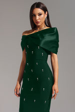 Load image into Gallery viewer, Palez Sleeveless One Shoulder Diamond Bow Bandage Maxi Dress