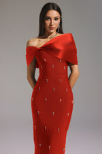 Load image into Gallery viewer, Palez Sleeveless One Shoulder Diamond Bow Bandage Maxi Dress
