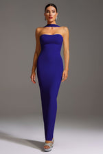 Load image into Gallery viewer, Rosee Sleeveless Bandage Blue Maxi Dress