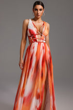 Load image into Gallery viewer, Ierra Sleeveless V-Neck Diamond Maxi Dress