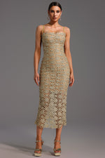Load image into Gallery viewer, Lelia Sleeveless Hollow Out Slit Midi Dress