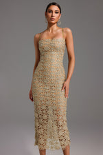 Load image into Gallery viewer, Lelia Sleeveless Hollow Out Slit Midi Dress