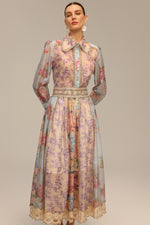 Lade Bild in die Galerieansicht, Ruby Long Sleeve Floral Printed Lace Top And Skirt Two-Piece Set