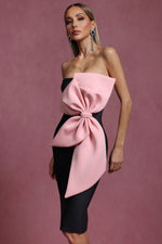 Load image into Gallery viewer, Eiffel Sleeveless Bow Bandage Mini Dress