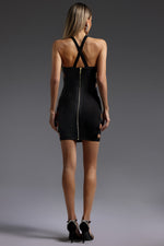 Load image into Gallery viewer, Veren Halter Sleeveless V-Neck Hollow Out Bandage Mini Dress
