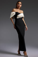 Load image into Gallery viewer, Lala Off-The-Shoulder Fold Bandage Maxi Dress