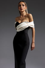 Load image into Gallery viewer, Lala Off-The-Shoulder Fold Bandage Maxi Dress