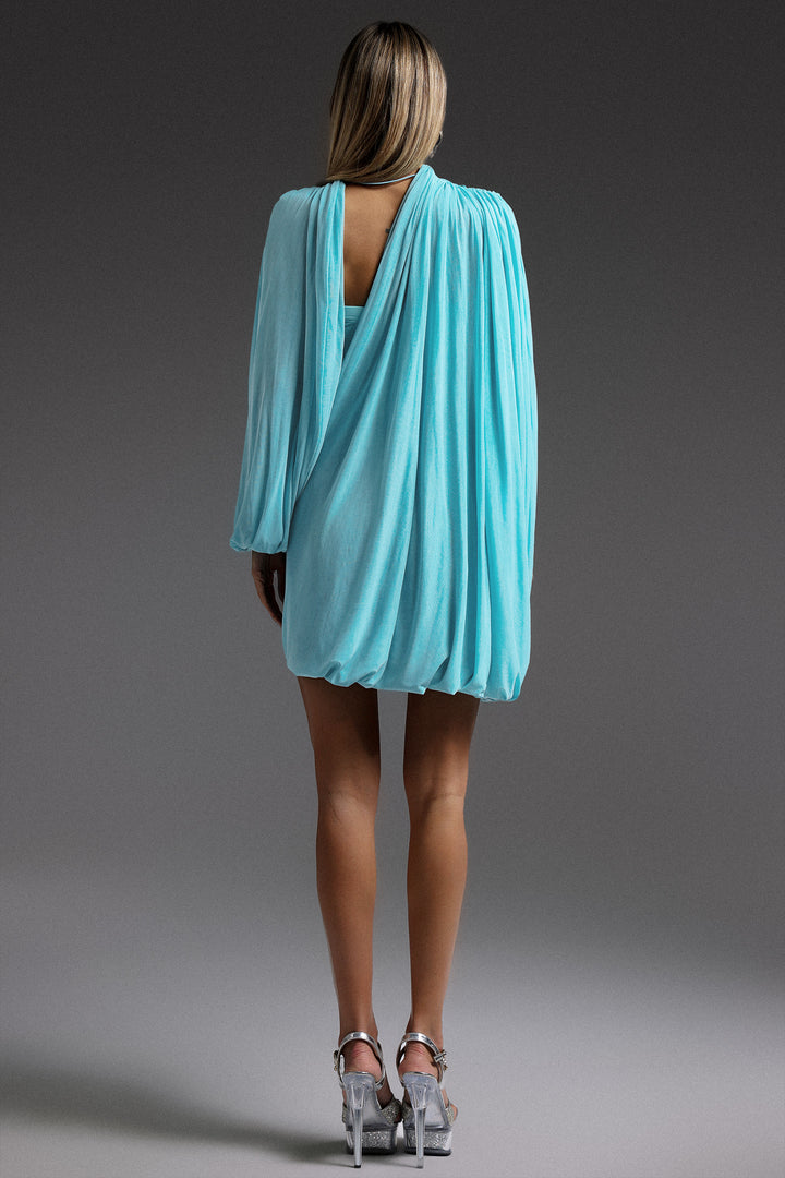 Ternan Long Sleeve Fold Splice Mini Dress