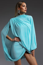 Load image into Gallery viewer, Ternan Long Sleeve Fold Splice Mini Dress