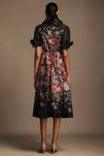 Load image into Gallery viewer, Haliya Short Sleeves Flowers Printed Midi Dress