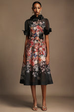 Load image into Gallery viewer, Haliya Short Sleeves Flowers Printed Midi Dress