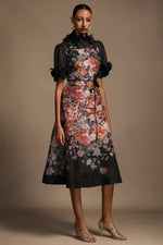 Load image into Gallery viewer, Haliya Short Sleeves Flowers Printed Midi Dress