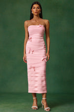 Load image into Gallery viewer, Gayu Sleeveless Bow Wrinkles Midi Dress