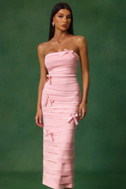 Gayu Sleeveless Bow Wrinkles Midi Dress